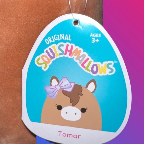 NWT Squishmallows Official Kellytoy Tomar The Horse With Bow 8” - Picture 2 of 4